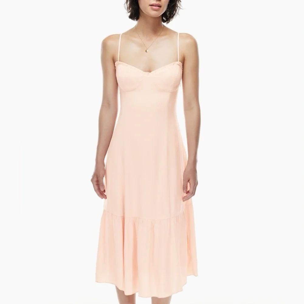 Aritzia Wilfred Sweetheart Broadway Dress in Coral Blush Pink Size 12